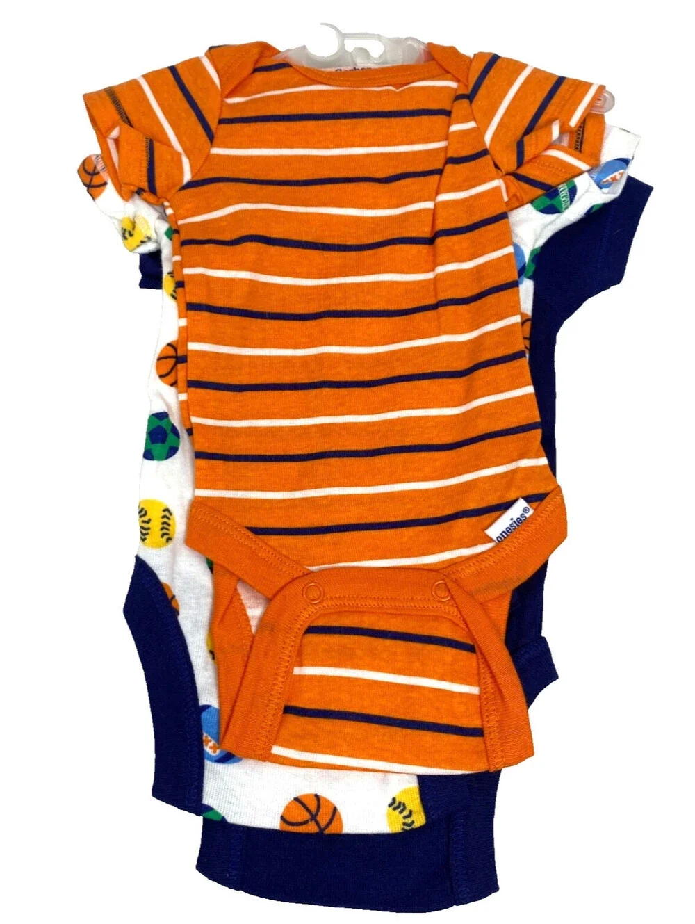 Gerber 3 Onesies Sports Prints Baby Onesie Size Newborn